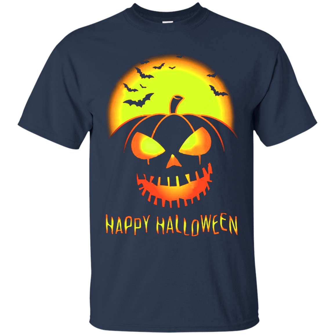 Pumpkin Happy Halloween-T-Shirt & Hoodie-Classic T-Shirt-Navy