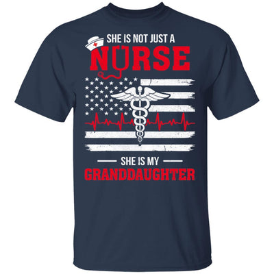 She Is Not Just A Nurse She Is My Granddaughter American Flag-T-Shirt & Hoodie-Classic T-Shirt-Navy
