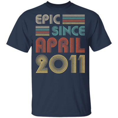 Epic Since April 2011 Vintage 10th Birthday Gifts Youth-Youth Shirt-Youth T-Shirt-Navy