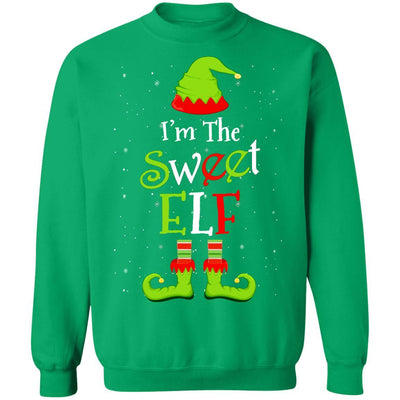 I'm The Sweet Elf Family Matching Funny Christmas Group Gift-T-Shirt & Sweatshirt-Crewneck Sweatshirt-Irish Green