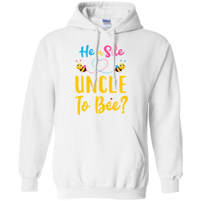 Gender Reveal Pink Or Blue What Will It Bee He Or She Uncle-T-Shirt & Hoodie-Pullover Hoodie-White