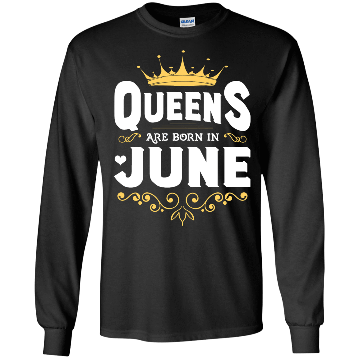 Queens Are Born In June-T-Shirt & Hoodie-Long Sleeve T-Shirt-Black