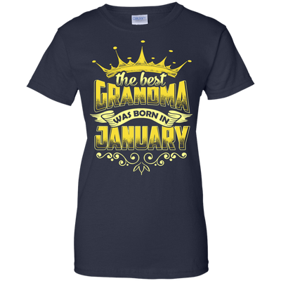 The Best Grandma Was Born In January-T-Shirt & Hoodie-Women's T-Shirt-Navy
