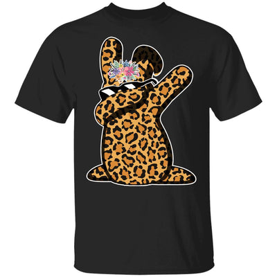 Funny Easter Gift For Her Teen Girls Dabbing Bunny Leopard Youth-Youth Shirt-Youth T-Shirt-Black