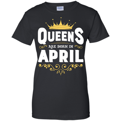 Queens Are Born In April-T-Shirt & Hoodie-Women's T-Shirt-Black