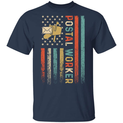Postal Worker American Flag Mail Carrier Delivery-T-Shirt & Hoodie-Classic T-Shirt-Navy