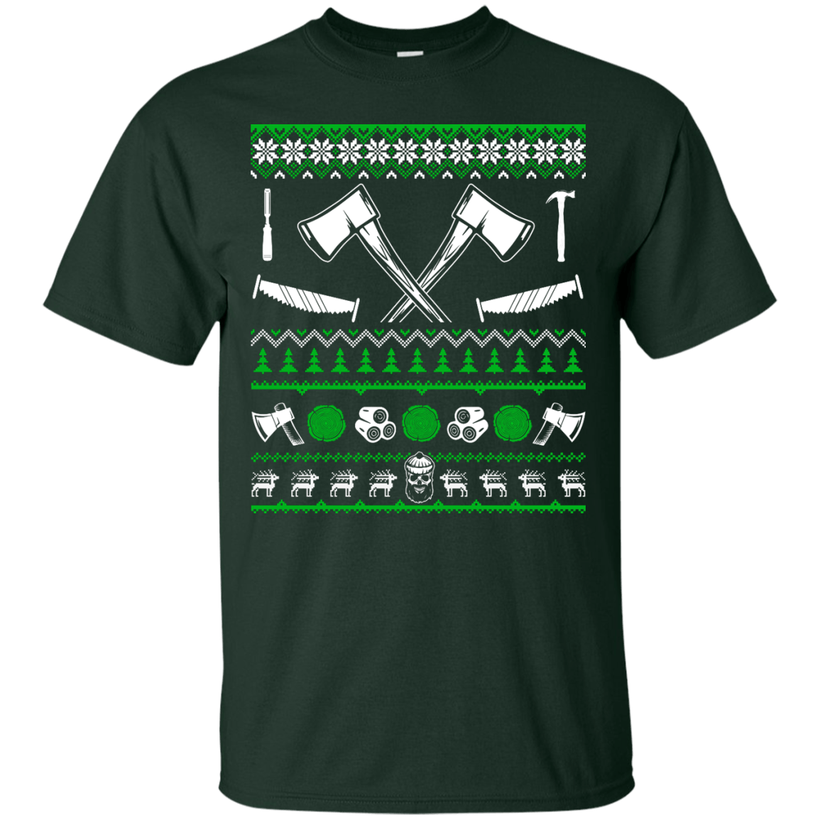 Lumberjack Christmas Sweater-T-Shirt & Hoodie-Classic T-Shirt-Forest Green
