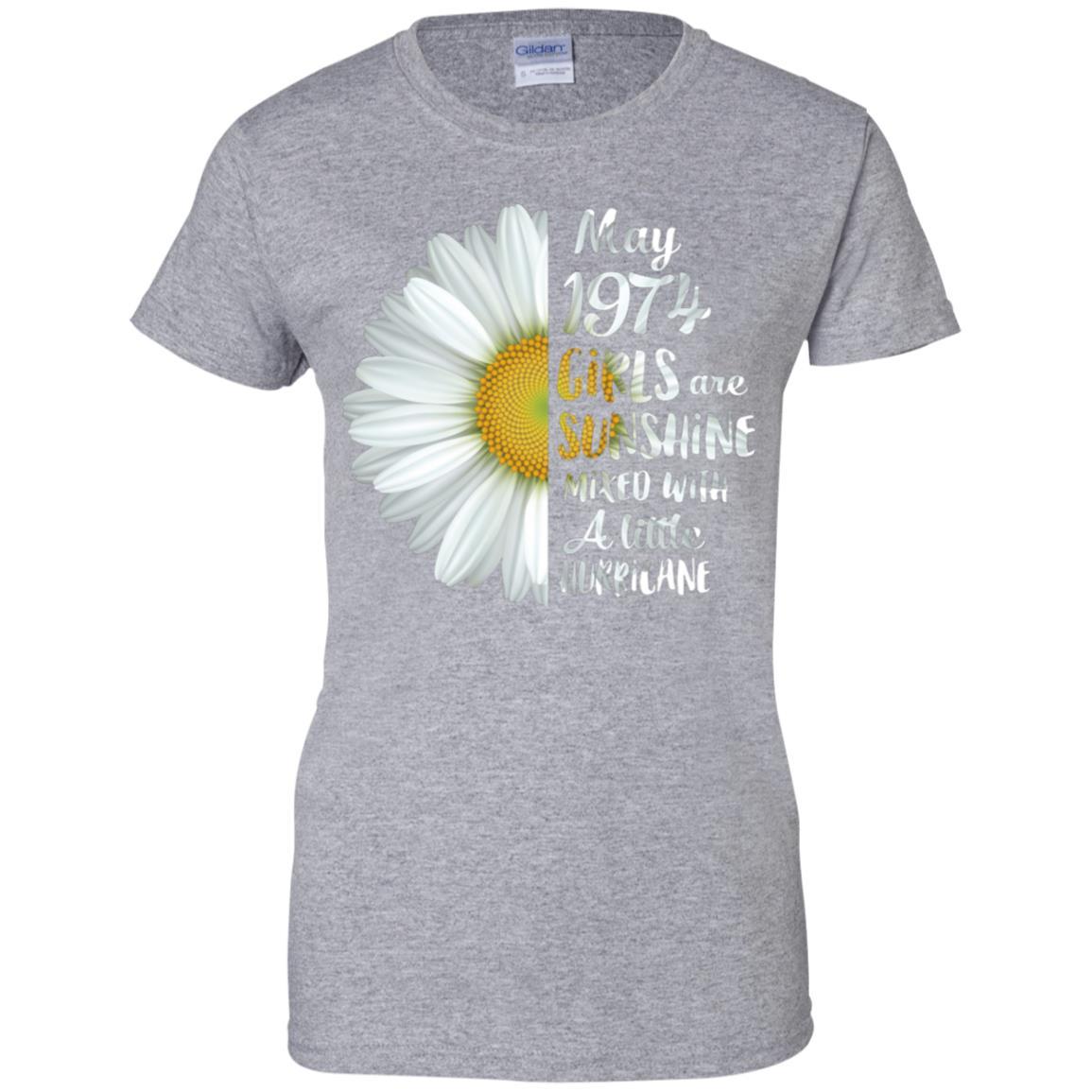 May Girls 1974 47th Birthday Gifts-T-Shirt & Tank Top-Women's T-Shirt-Sport Grey