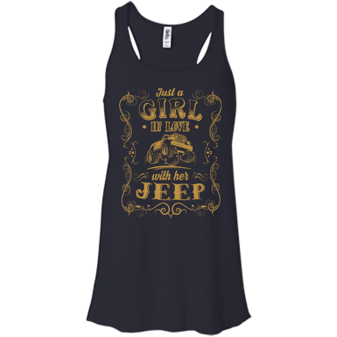 Just A Girl In Love With Her Jeep-T-Shirt & Hoodie-Women's Flowy Racerback Tank-Midnight