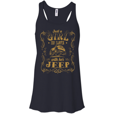 Just A Girl In Love With Her Jeep-T-Shirt & Hoodie-Women's Flowy Racerback Tank-Midnight