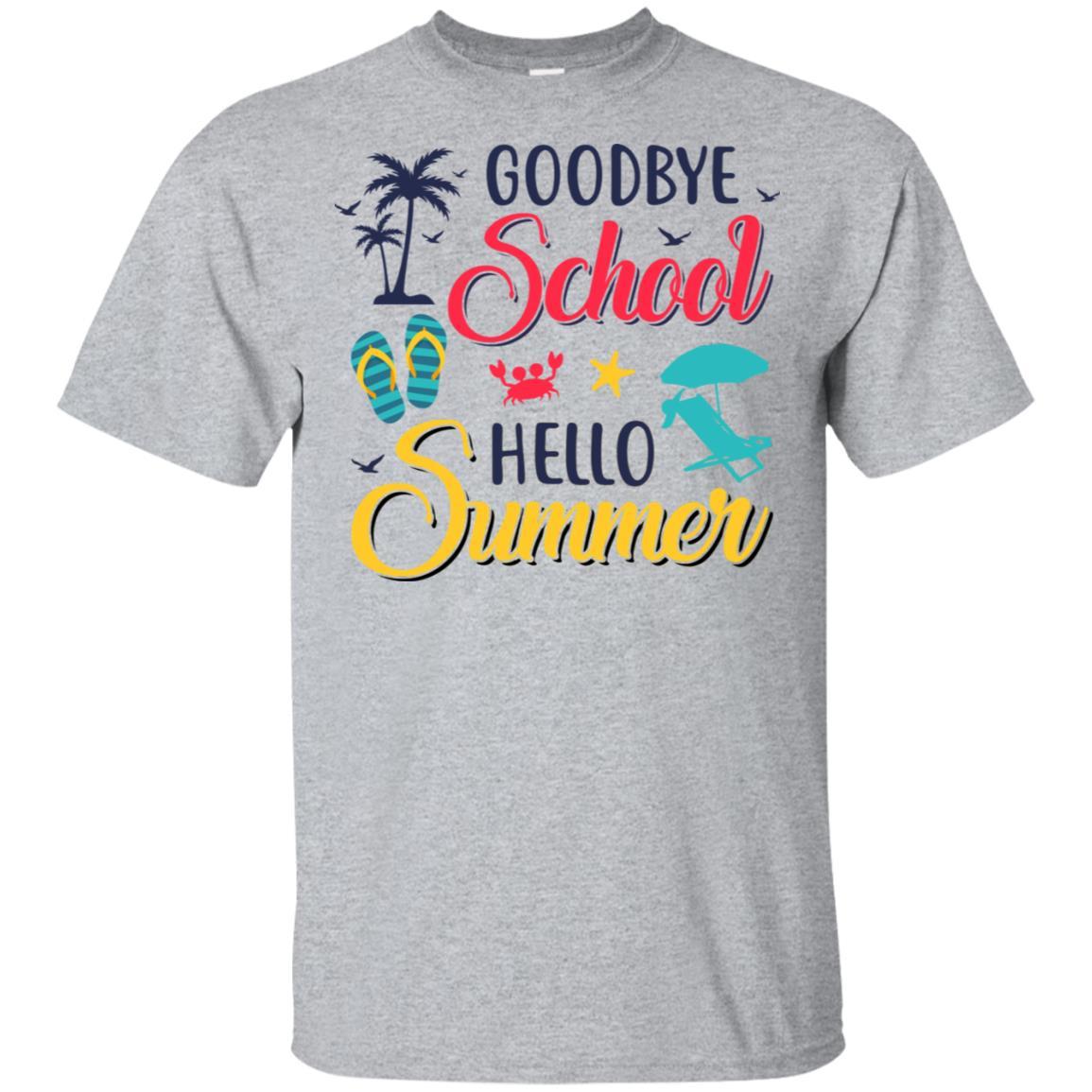 Goodbye School Hello Summer Vintage Retro Style-T-Shirt & Hoodie-Classic T-Shirt-Sport Grey