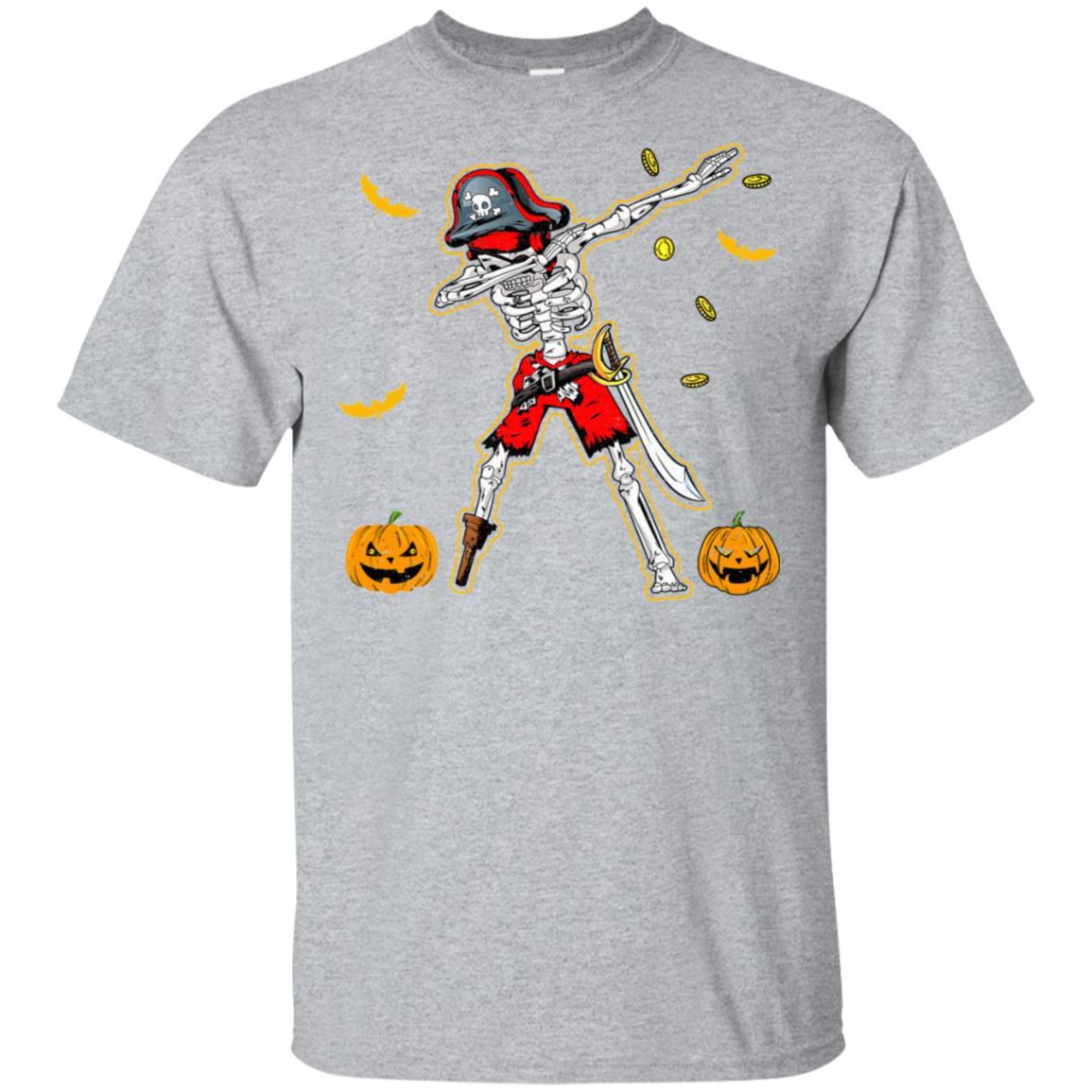 Dabbing Skeleton Pirate For Kids Boys Halloween Gift Dab-T-Shirt & Hoodie-Classic T-Shirt-Sport Grey