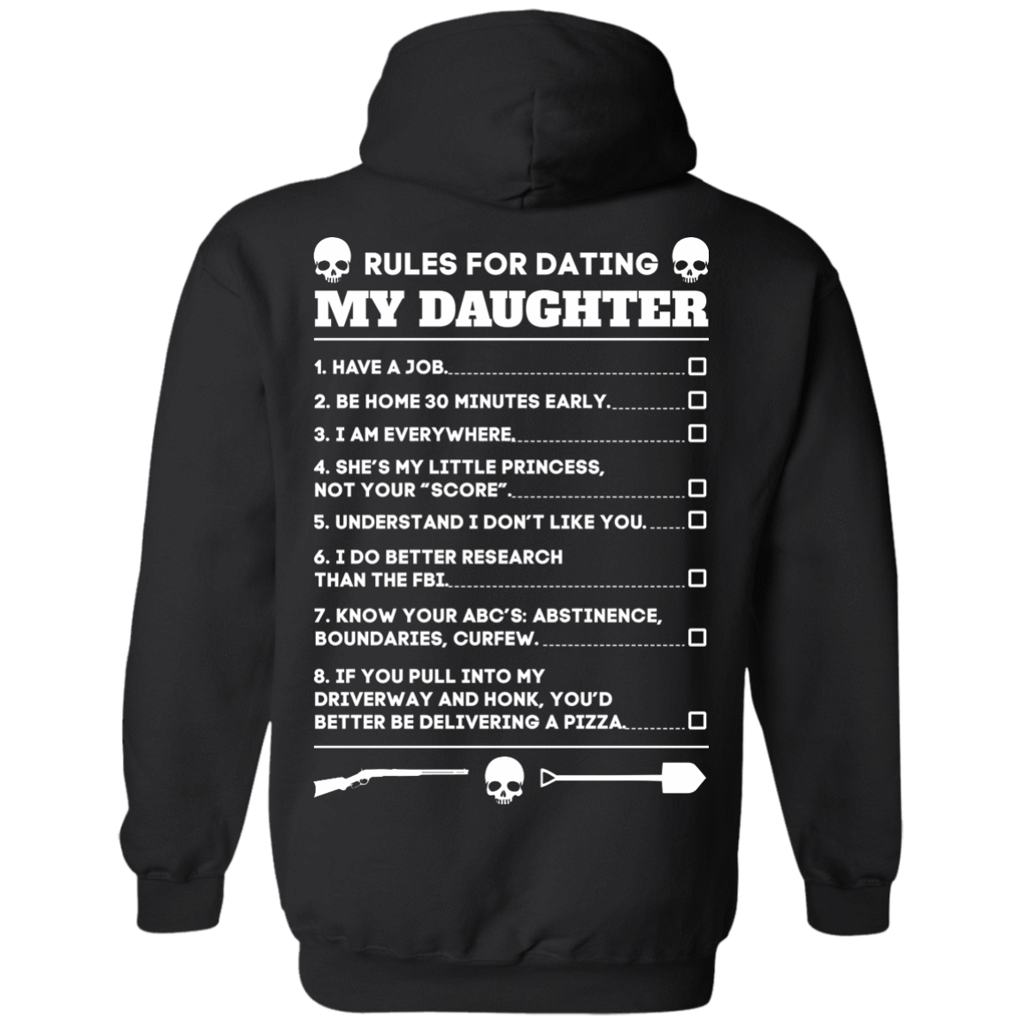 Rules For Dating My Daughter Funny-T-Shirt & Hoodie-Pullover Hoodie-Black