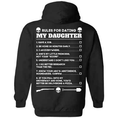 Rules For Dating My Daughter Funny-T-Shirt & Hoodie-Pullover Hoodie-Black