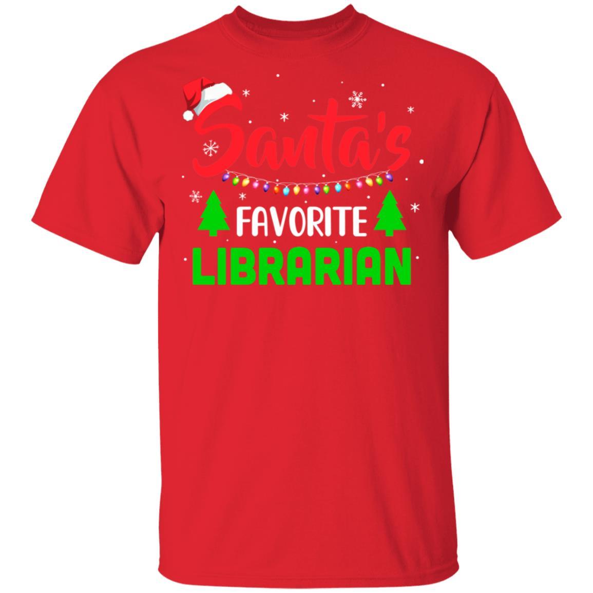 Santa's Favorite Librarian Funny Christmas Xmas Gifts-T-Shirt & Sweatshirt-Classic T-Shirt-Red