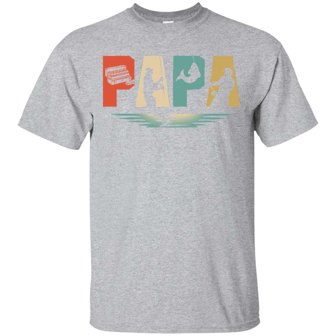Vintage Fishing Papa Father's Day Gift-T-Shirt & Hoodie-Classic T-Shirt-Sport Grey