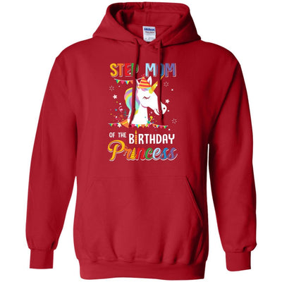 Step Mom Of The Unicorn Birthday Princess-T-Shirt & Hoodie-Pullover Hoodie-Red