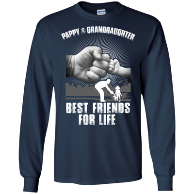 Pappy And Granddaughter Best Friends For Life-T-Shirt & Sweatshirt-Long Sleeve T-Shirt-Navy