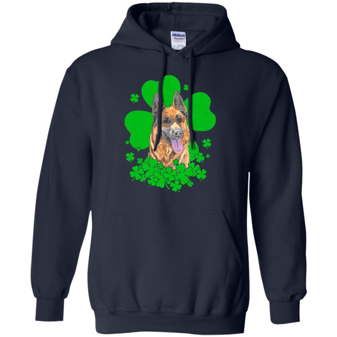 German Shepherd St. Patrick's Day Clovers-T-Shirt & Hoodie-Pullover Hoodie-Navy