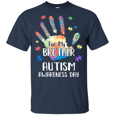 Support Autism Awareness For My Brother Puzzle Gift-T-Shirt & Hoodie-Classic T-Shirt-Navy