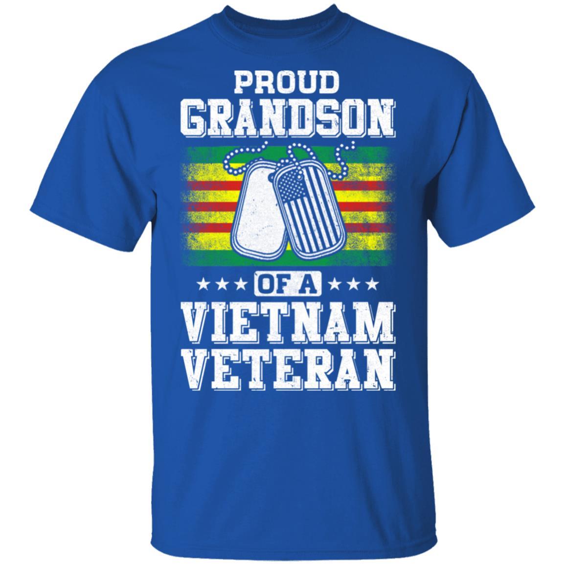 Proud Grandson Of A Veteran Papa Grandpa Grandma-T-Shirt & Hoodie-Classic T-Shirt-Royal