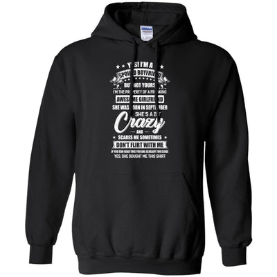 Yes I'm A Spoiled Boyfriend Of A September Girlfriend Funny-T-Shirt & Hoodie-Pullover Hoodie-Black