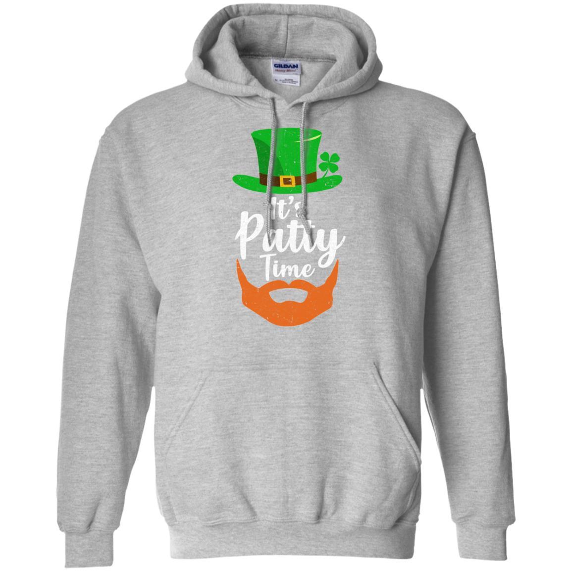 It's Patty Time Bearded Man St Patrick's Day-T-Shirt & Hoodie-Pullover Hoodie-Sport Grey