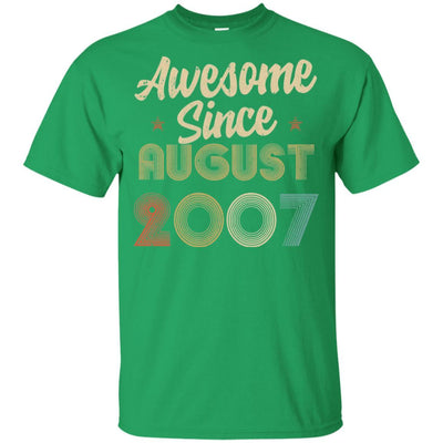 Awesome Since August 2007 Vintage 14th Birthday Gifts Youth-Youth Shirt-Youth T-Shirt-Irish Green