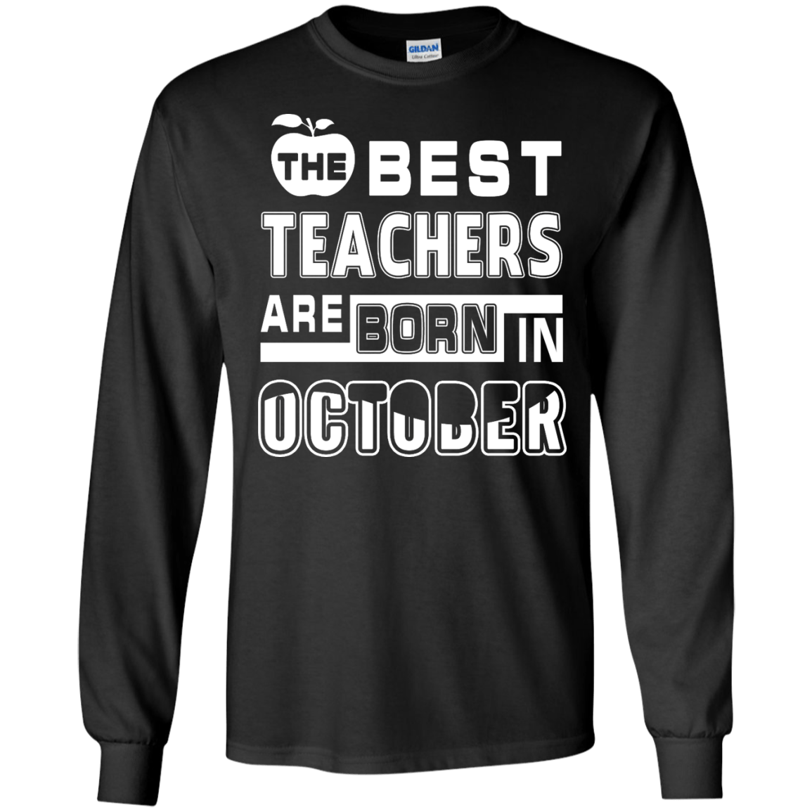 The Best Teachers Are Born In October-T-Shirt & Hoodie-Long Sleeve T-Shirt-Black