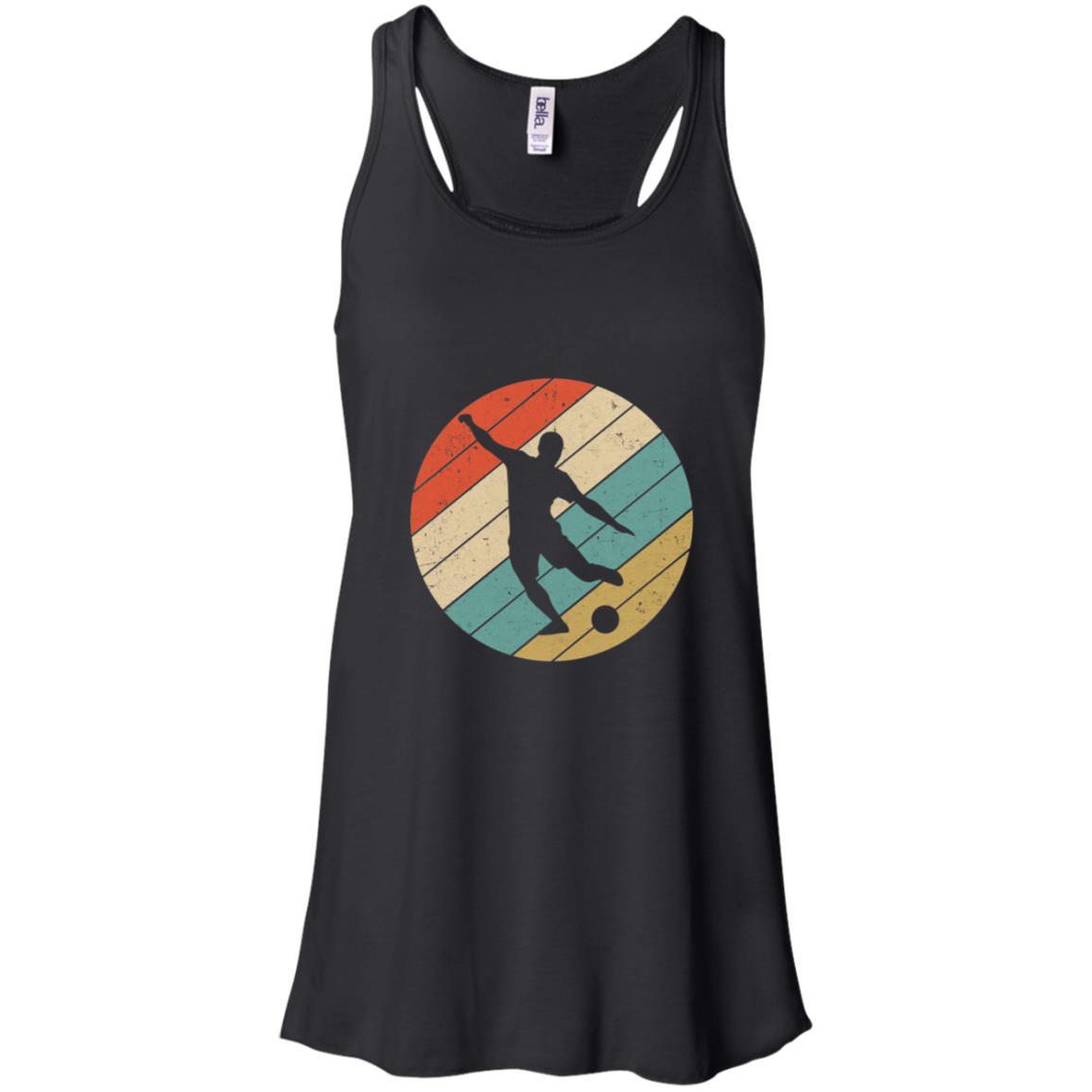 Retro Vintage Soccer Gifts-T-Shirt & Tank Top-Women's Flowy Racerback Tank-Black