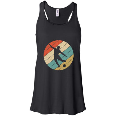 Retro Vintage Soccer Gifts-T-Shirt & Tank Top-Women's Flowy Racerback Tank-Black