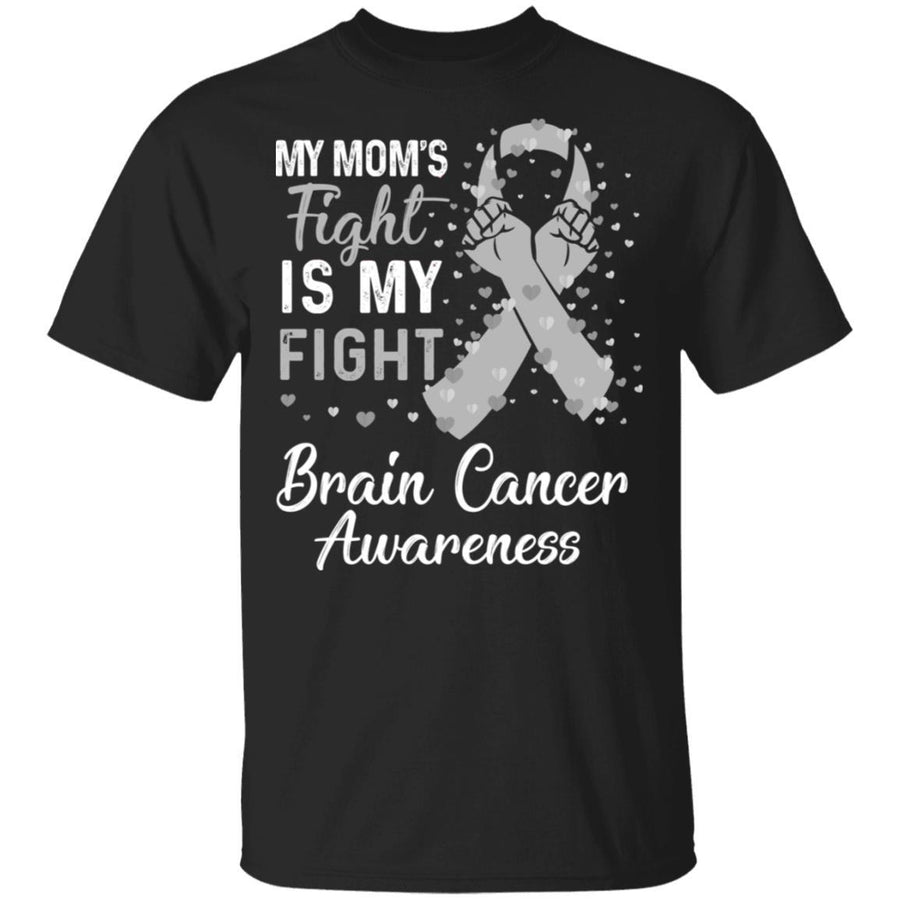 My Mom's Fight Is My Fight Brain Cancer Awareness-T-Shirt & Hoodie-Classic T-Shirt-Black