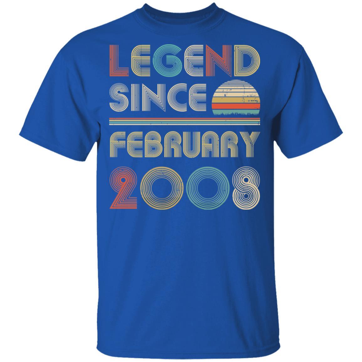 Legend Since February 2008 Vintage 13th Birthday Gifts Youth-Youth Shirt-Youth T-Shirt-Royal
