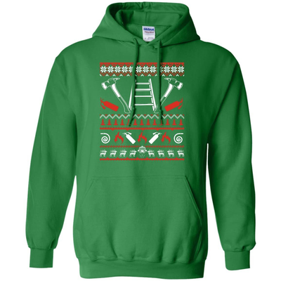 Firefighter Christmas Sweater-T-Shirt & Hoodie-Pullover Hoodie-Irish Green