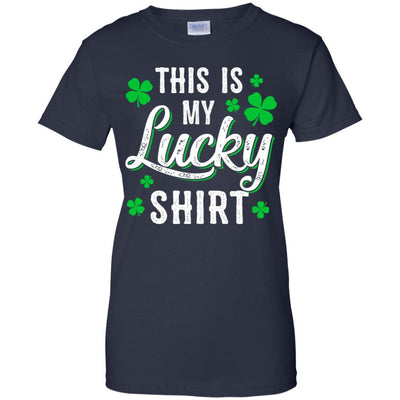 This Is My Lucky Shirt Irish Shamrocks St Patrick Day-T-Shirt & Hoodie-Women's T-Shirt-Navy