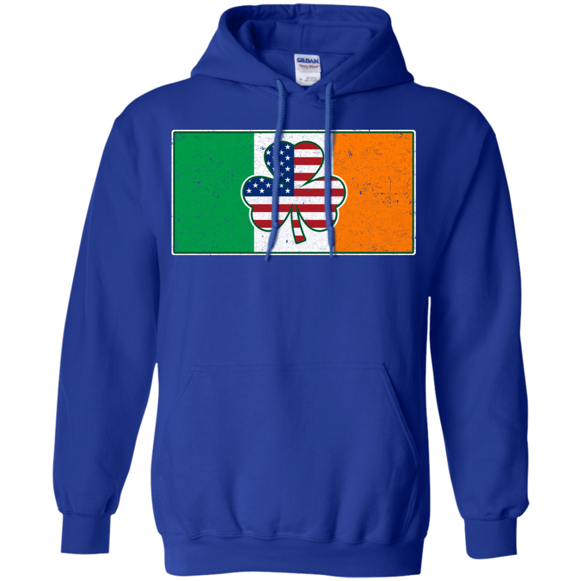 Shamrock Irish Ireland USA American Flag Gift-T-Shirt & Hoodie-Pullover Hoodie-Royal