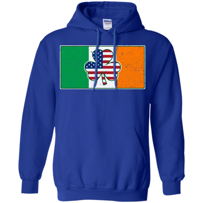 Shamrock Irish Ireland USA American Flag Gift-T-Shirt & Hoodie-Pullover Hoodie-Royal