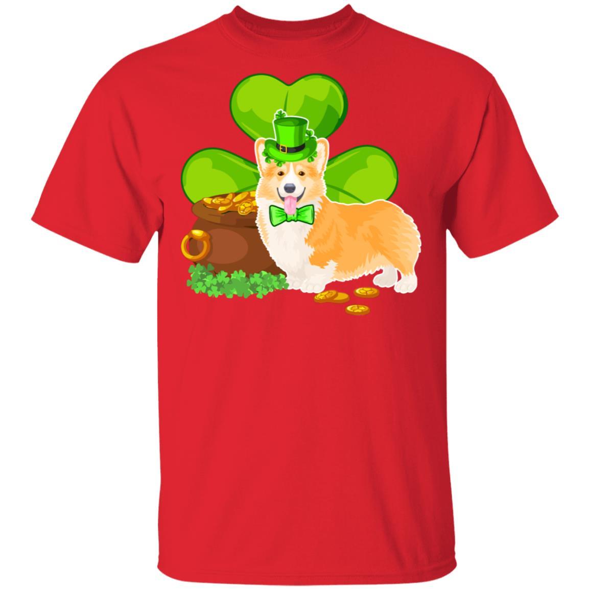 Corgi St Patrick's Day Irish Dog Lover Funny Gifts-T-Shirt & Hoodie-Classic T-Shirt-Red