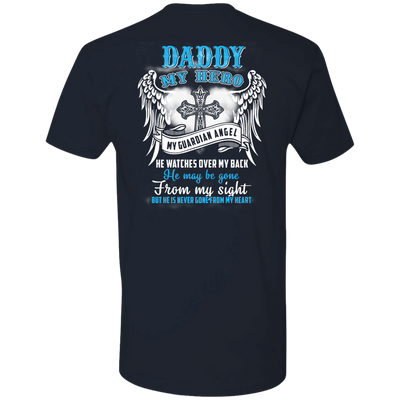 My Daddy My Hero My Guardian Angel He Watches Over My Back-T-Shirt & Hoodie-Premium T-Shirt-Midnight Navy