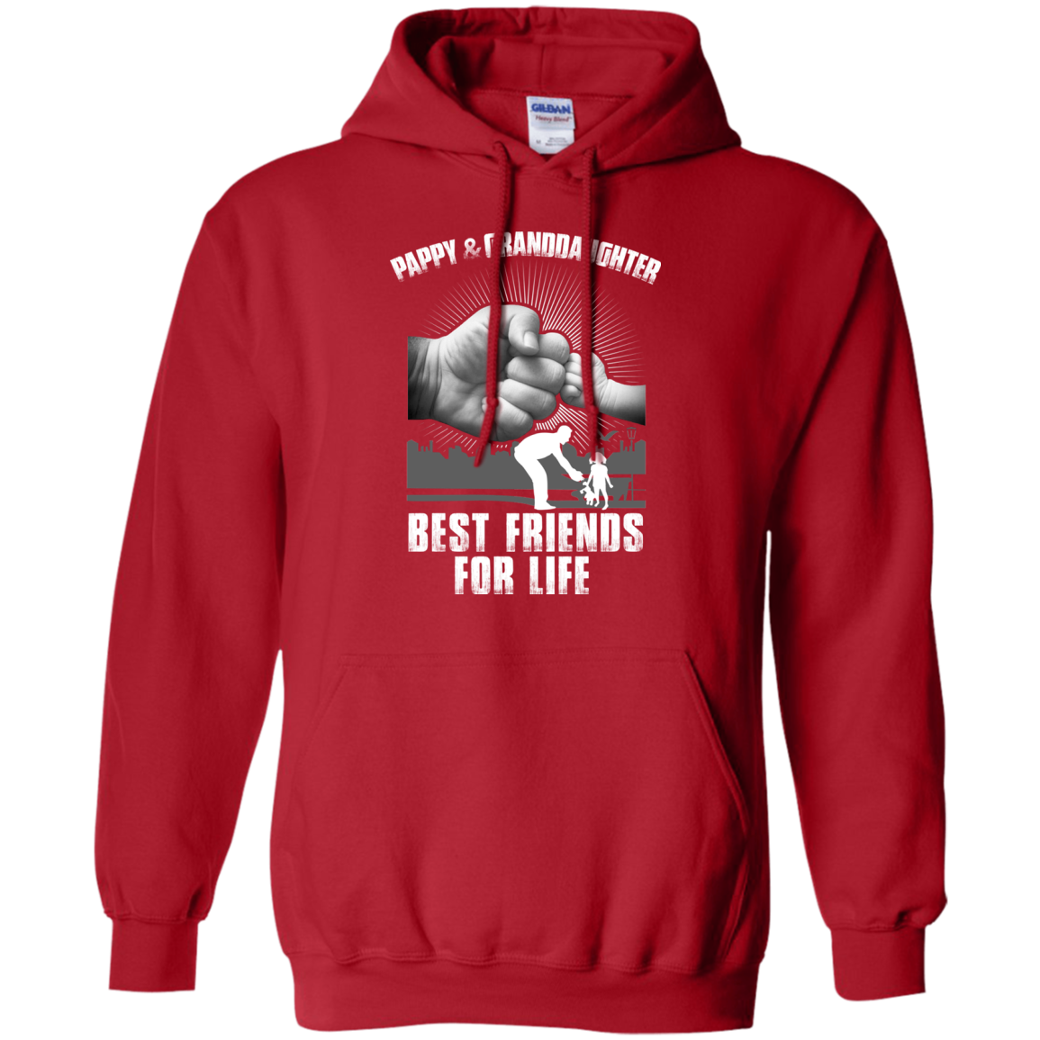 Pappy And Granddaughter Best Friends For Life-T-Shirt & Sweatshirt-Pullover Hoodie-Red
