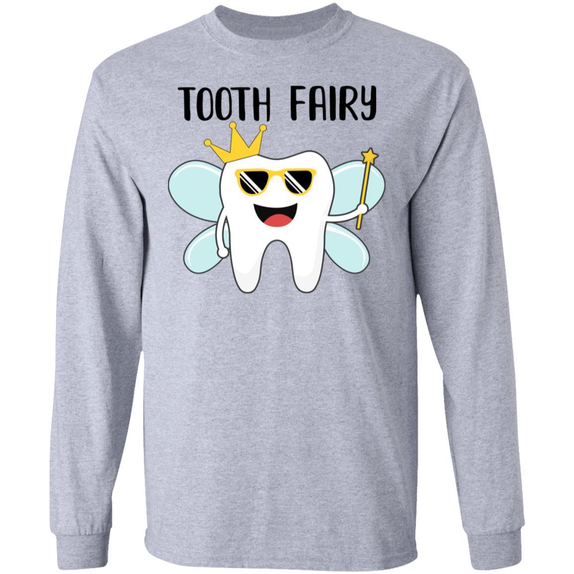 Tooth Fairy Halloween Costume For Adults And Kids-T-Shirt & Hoodie-Long Sleeve T-Shirt-Sport Grey