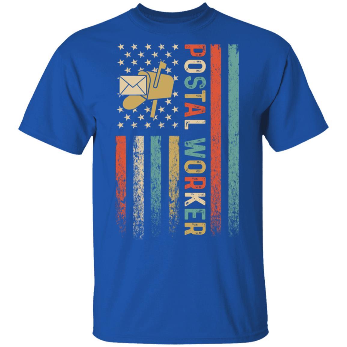 Postal Worker American Flag Mail Carrier Delivery-T-Shirt & Hoodie-Classic T-Shirt-Royal