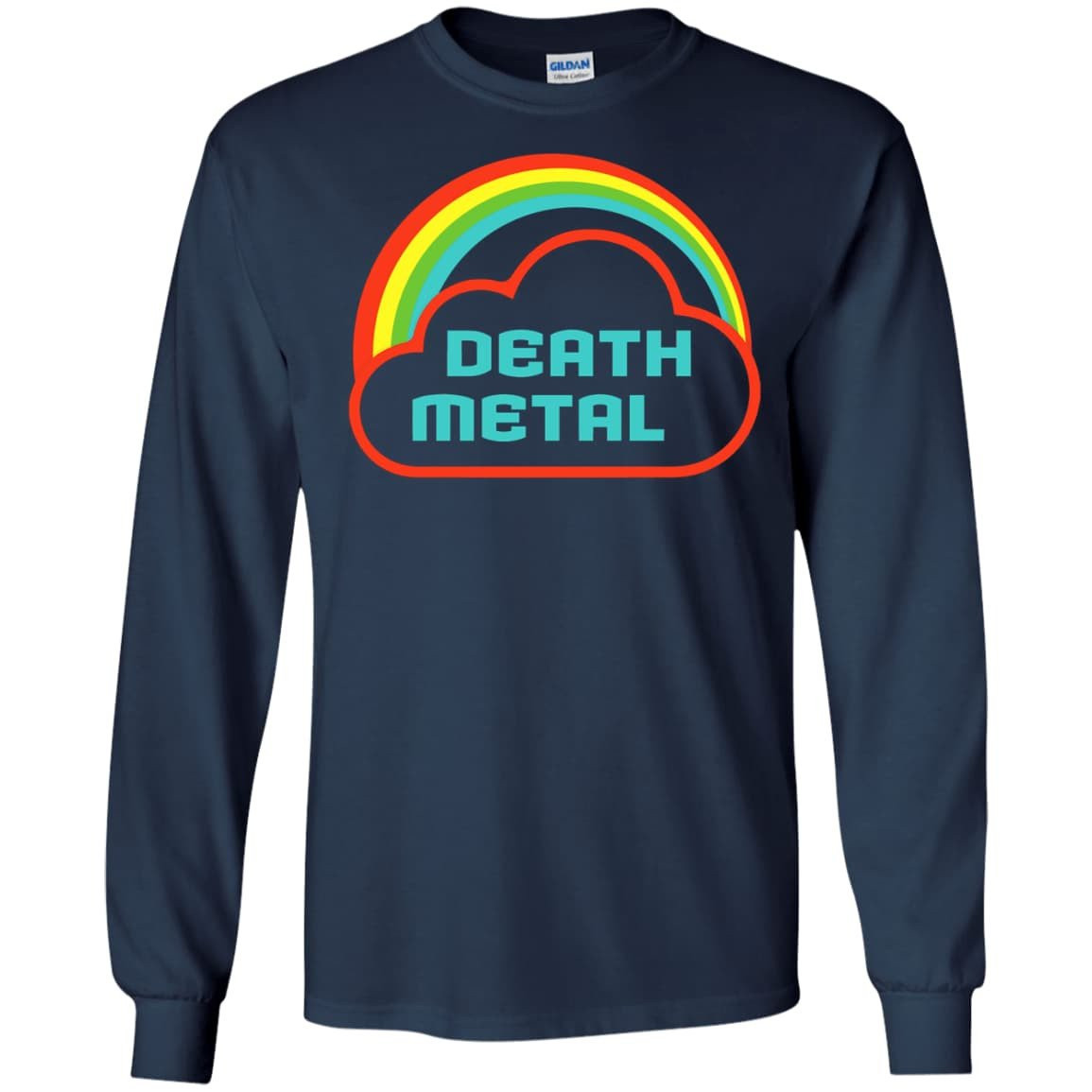 Death Metal Rainbow Rocker-T-Shirt & Hoodie-Long Sleeve T-Shirt-Navy