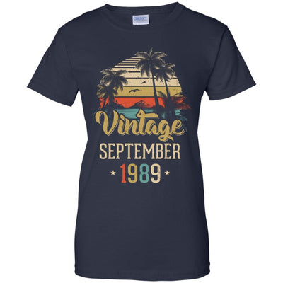 Retro Classic Vintage September 1989 32th Birthday Gift-T-Shirt & Hoodie-Women's T-Shirt-Navy