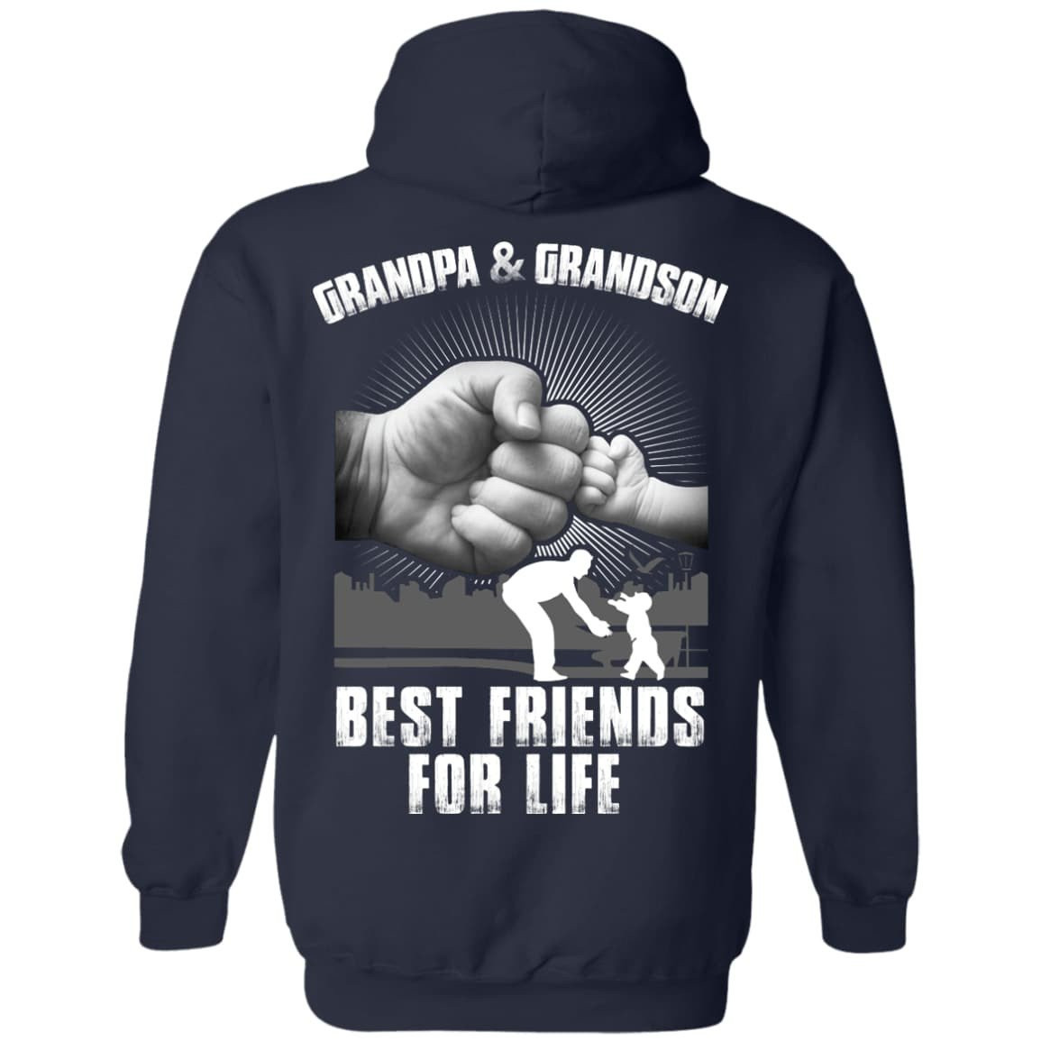 Grandpa And Grandson Best Friends For Life-T-Shirt & Hoodie-Pullover Hoodie-Navy
