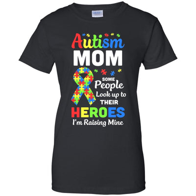 Autism Mom Some People Look To Their Heroes-T-Shirt & Hoodie-Women's T-Shirt-Black