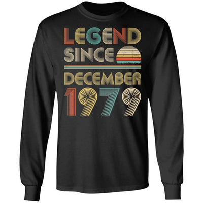 Legend Since December 1979 Vintage 42th Birthday Gifts-T-Shirt & Hoodie-Long Sleeve T-Shirt-Black