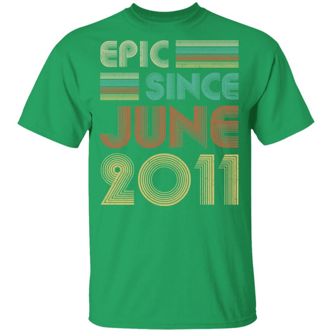 Epic Since June 2011 Vintage 10th Birthday Gifts Youth-Youth Shirt-Youth T-Shirt-Irish Green