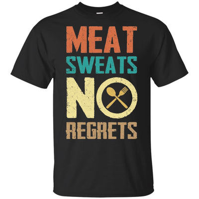 Vintage Retro Meat Sweats No Regrets Funny BBQ-T-Shirt & Hoodie-Classic T-Shirt-Black