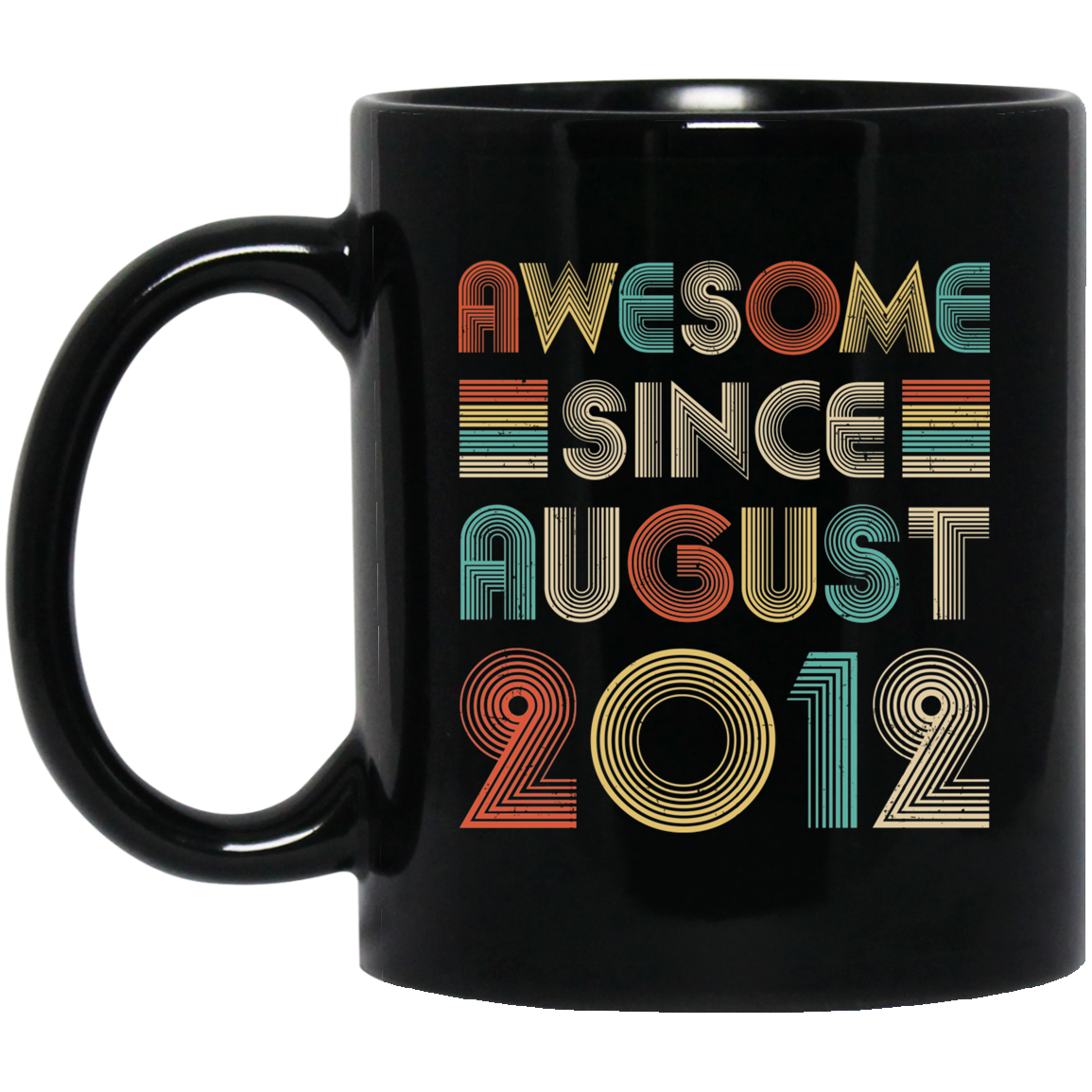 Awesome Since August 2012 Vintage 9th Birthday Gifts Youth Mug-Coffee Mug-BM11OZ 11 oz. Black Mug-Black